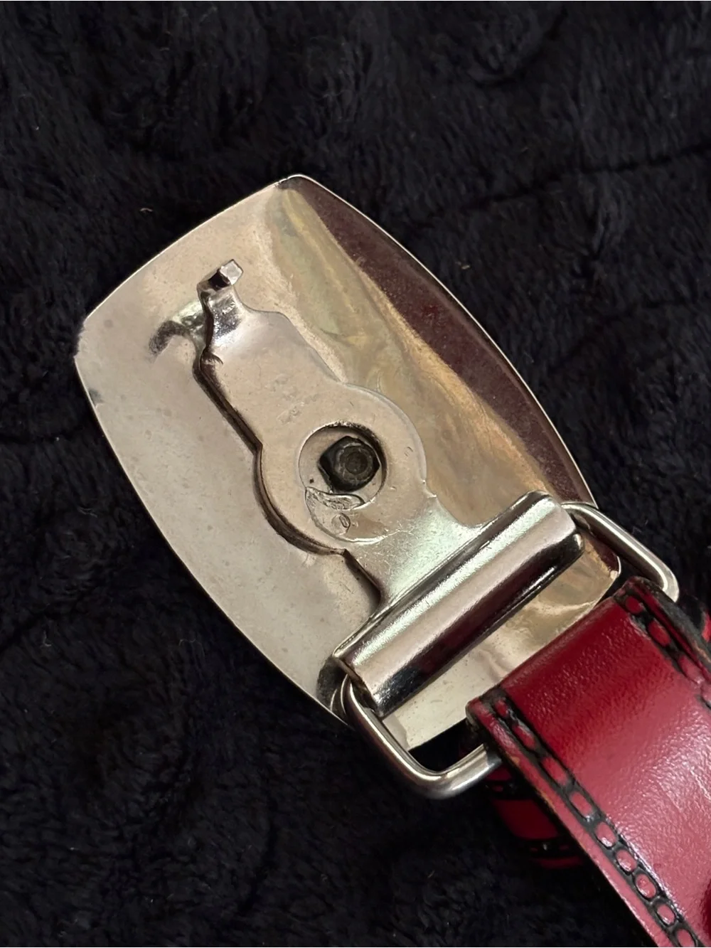 Circle Y of Yokum Vintage Tooled Red Leather Western Belt & Buckle - Child Size